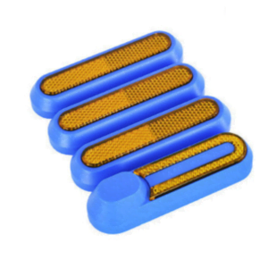 tapa de tornillo reflectante azul lateral