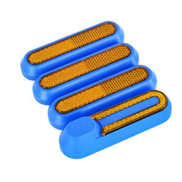 tapa de tornillo reflectante azul lateral