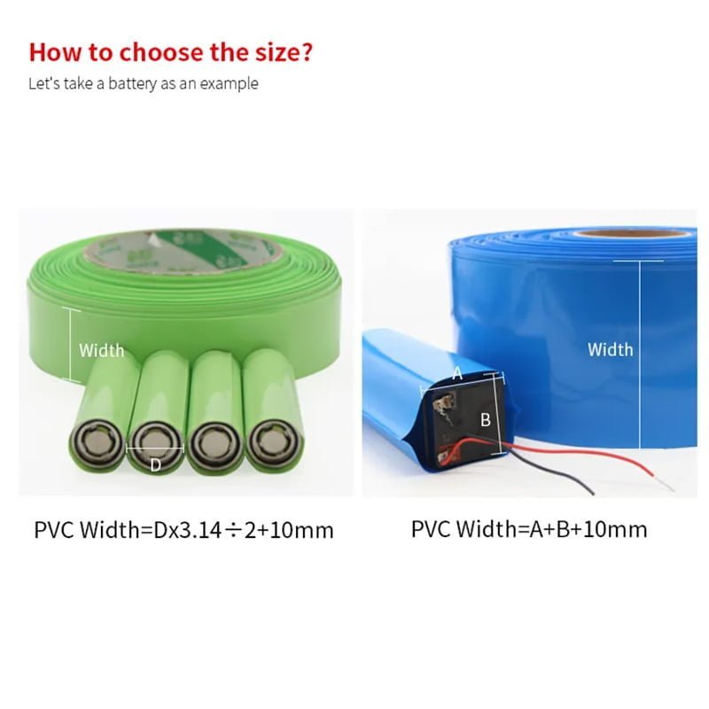 Tubo termorretráctil de PVC para batería Lipo medida Tubo termorretráctil de PVC para batería Lipo 1 metro azul