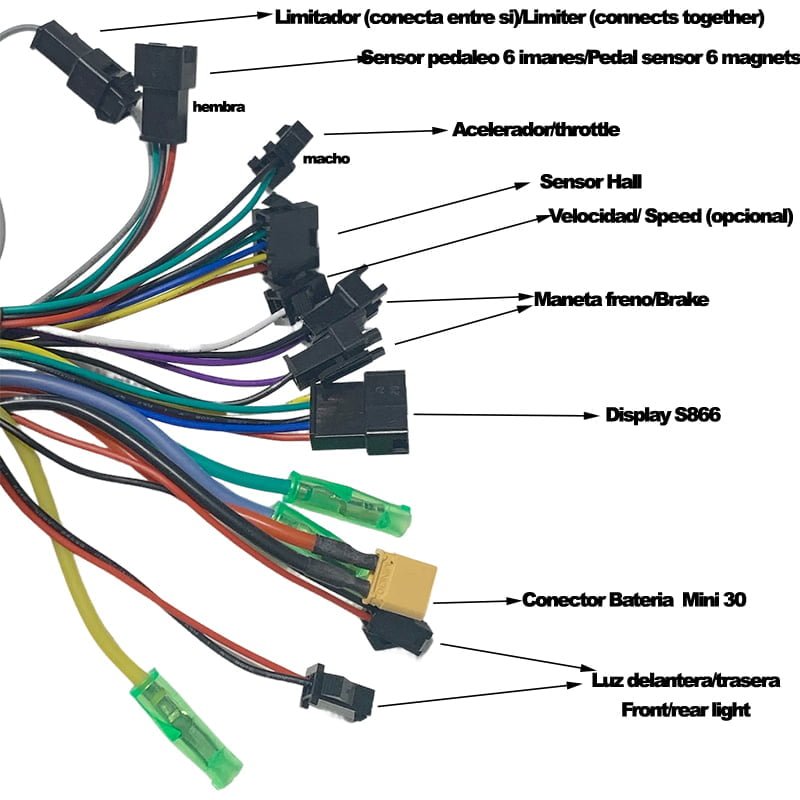 Kits controladora para Bici 36V/48V con Display S866