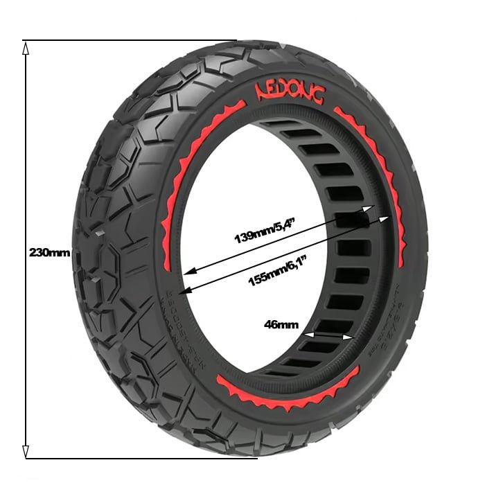 maciza 9,5x2,5 offroad roja