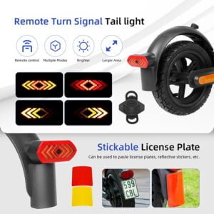 Parafango posteriore con luce lampeggiante in alluminio per Xiaomi M365_Pro _Pro2_1S_MI3_dettagli