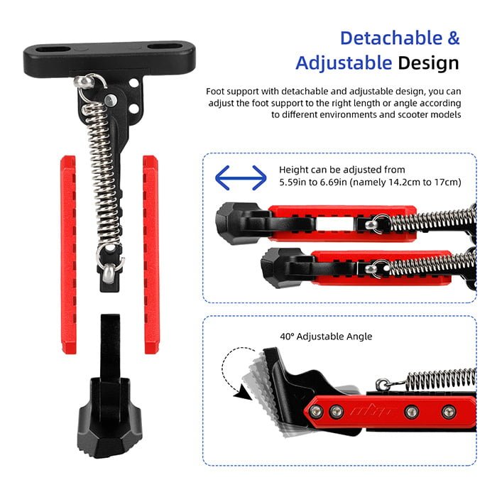 Pata de cabra ajustable para Xiaomi M365_Pro _Pro2_1S_MI3 (negro-rojo)_