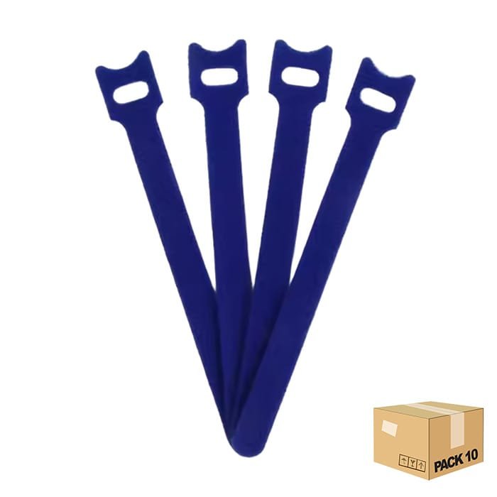 bridas del velcro reutilizable azul