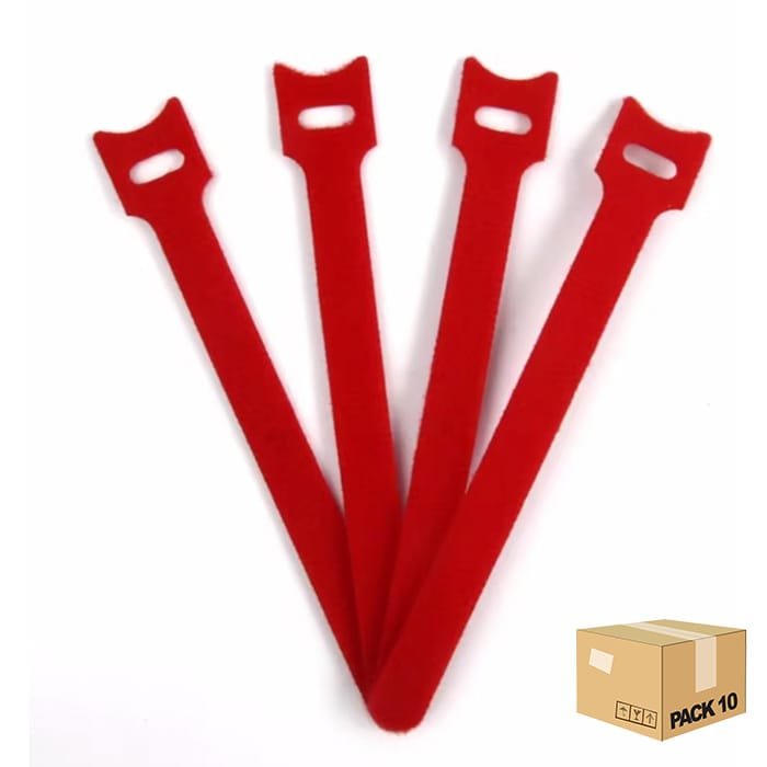 bridas del velcro reutilizable rojo