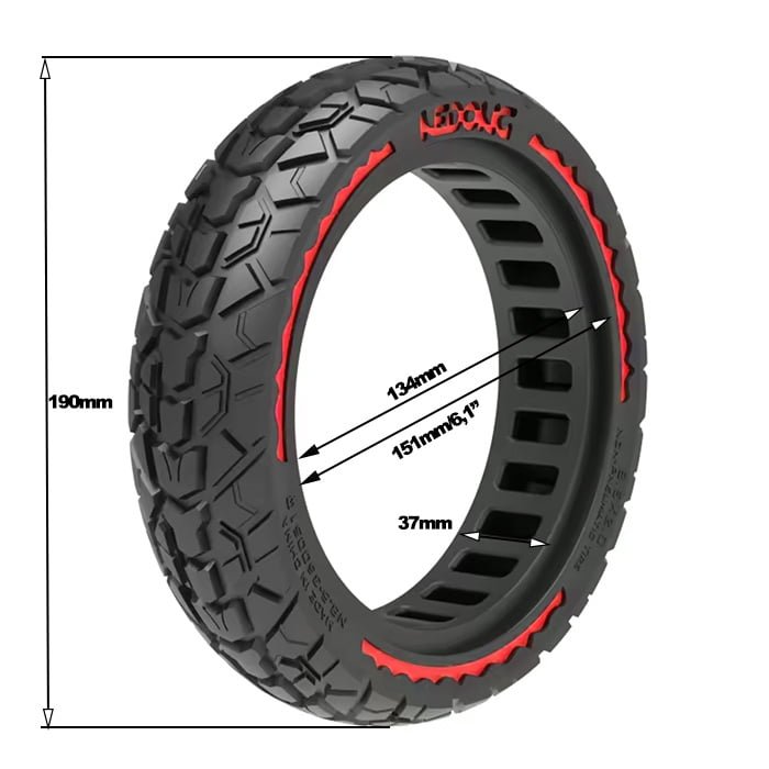 rueda maciza 8,5x2 offroad roja