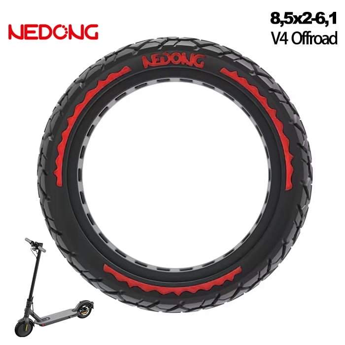 rueda maciza 8,5x2 offroad rojo detalle rueda maciza 8,5x2 offroad roja