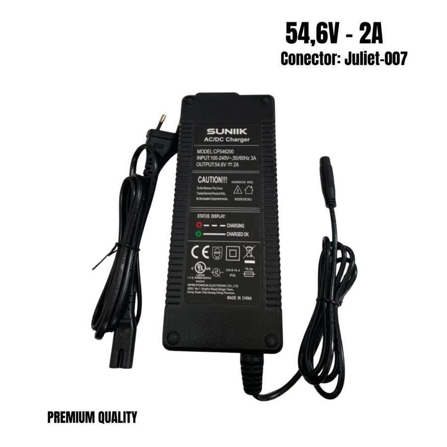 Cargador 48V [Salida 54,6V] - 2A [Conector Juliet] - PREMIUM QUALITY
