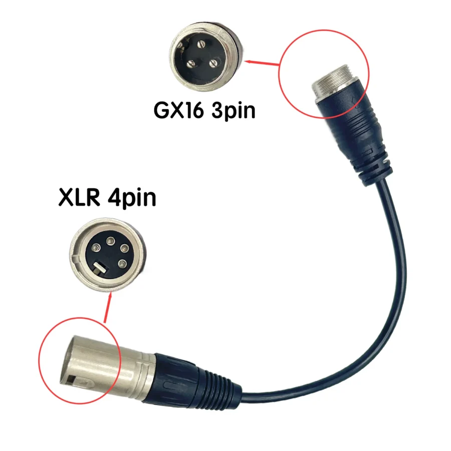 Cable conversor GX16 a XLR 4 Pines
