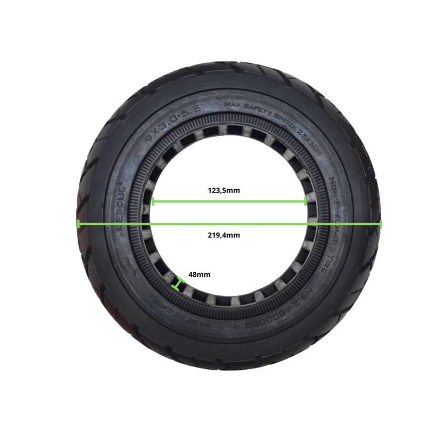 Rueda Maciza 9×3-5,5 Kukirin G2 Pro [Nedong]
