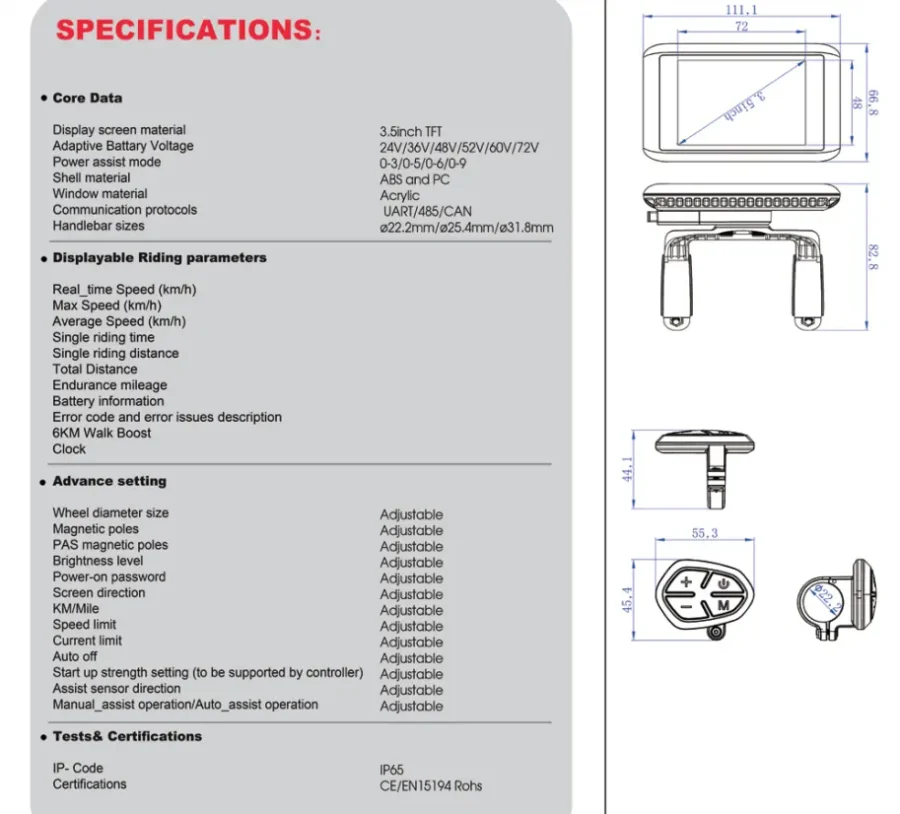 Kits controladora 52V Dualmotor Display TFT