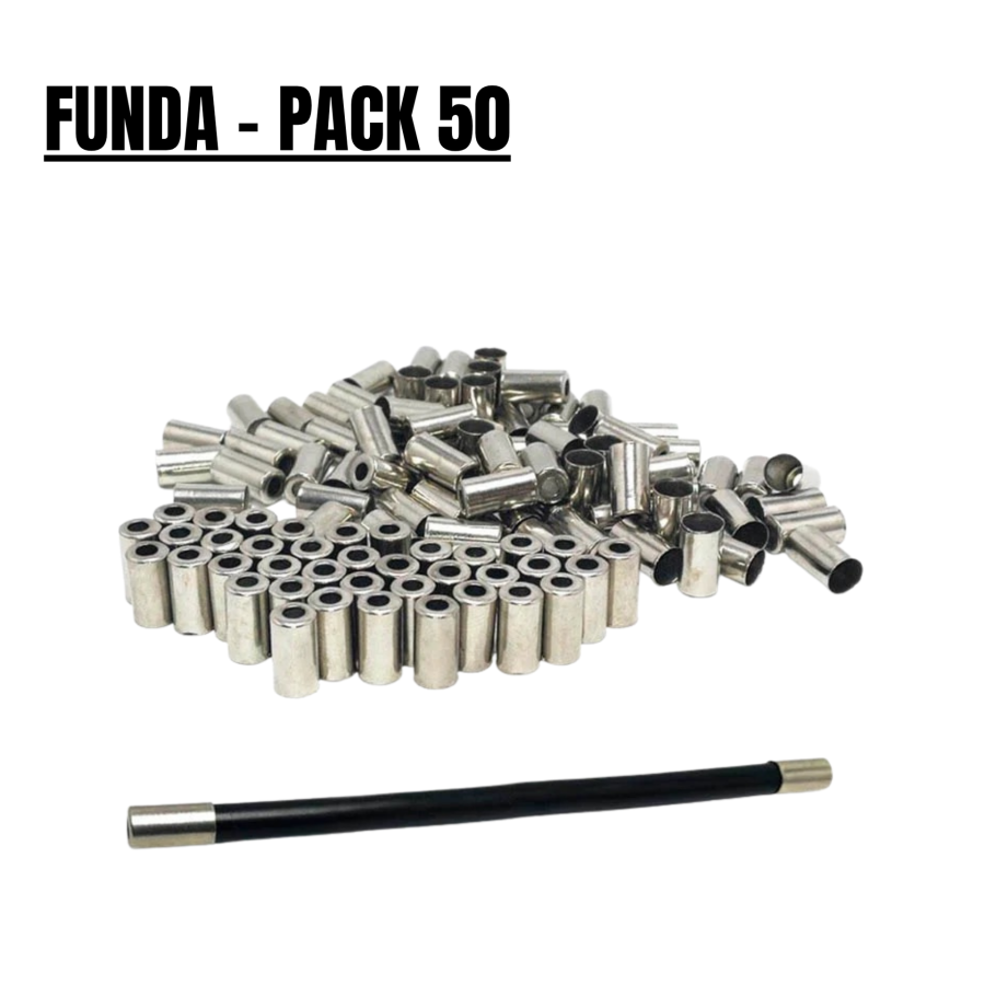 1241-FR-027-Plata-Funda-Terminal-Cable-De-Freno-PACK-50-UNIDADES- Funda para extremos de cable de freno