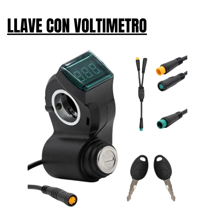Copia de Copia de Copia de Copia de Copia de Copia de Copia de Copia de Copia de Cargador Juliet-76 Llave con voltimetro para SmartGyro - Conector waterproof
