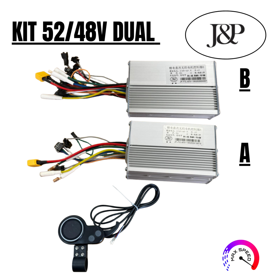 Kit controladora y display 48V/52V dual  - J&P