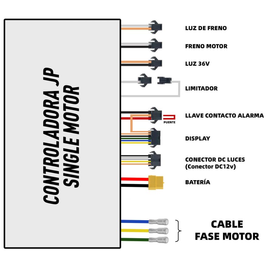 Kit controladora y display 36V single  - J&P