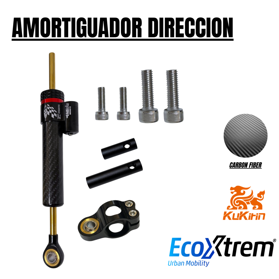 Amortiguador de direccion para Ecoxtrem y Kukirin - Carbon Fiber edition
