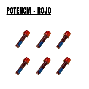 Tornilleria para potencia de manillar - rojo [Pack 6]