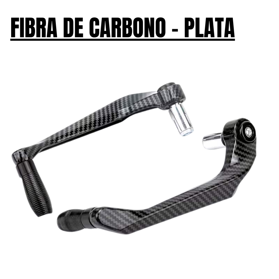 Protector deportivo maneta de freno en fibra de carbono - plata