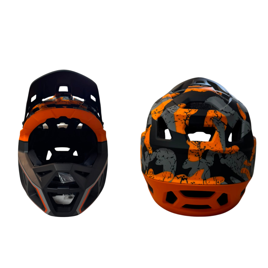 Casco Integral estilo MTB - Naranja/Gris [Talla L]