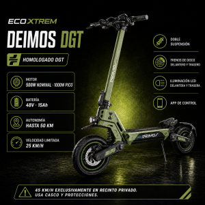 Ecoxtrem Deimos DGT Verde Negro - Características Ecoxtrem Deimos DGT verde y negro con características técnicas