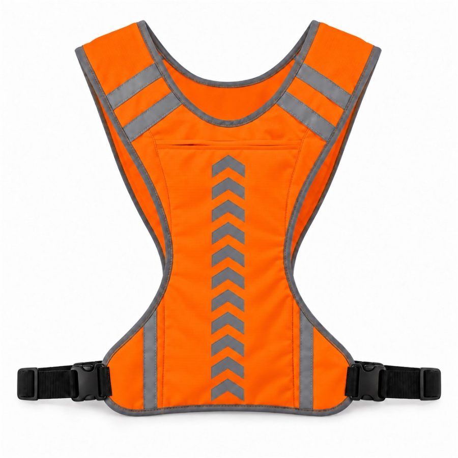 Chaleco reflectante ajustable con bolsillo A-110D – naranja Chaleco reflectante ajustable con bolsillo A-110D – naranja