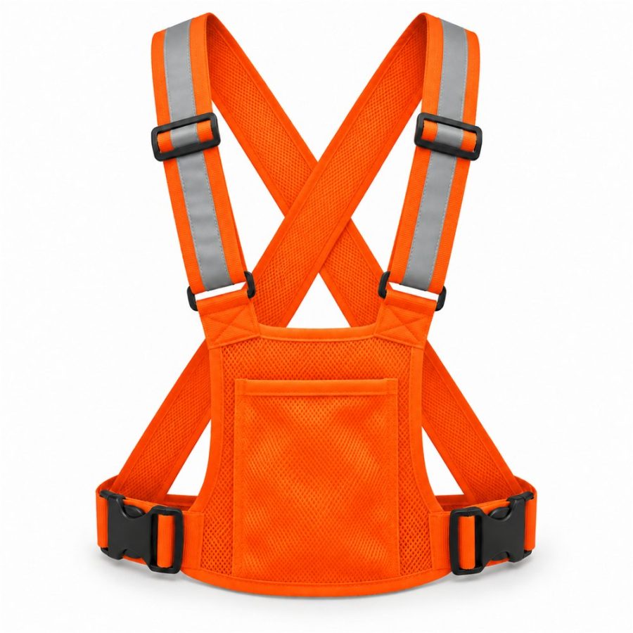 Chaleco reflectante ajustable con bolsillo A-110E – naranja Chaleco reflectante ajustable con bolsillo A-110E – naranja