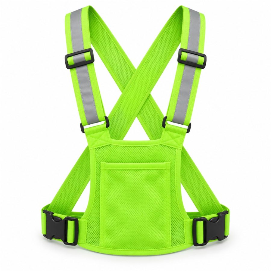 Chaleco reflectante ajustable con bolsillo A-110E – verde