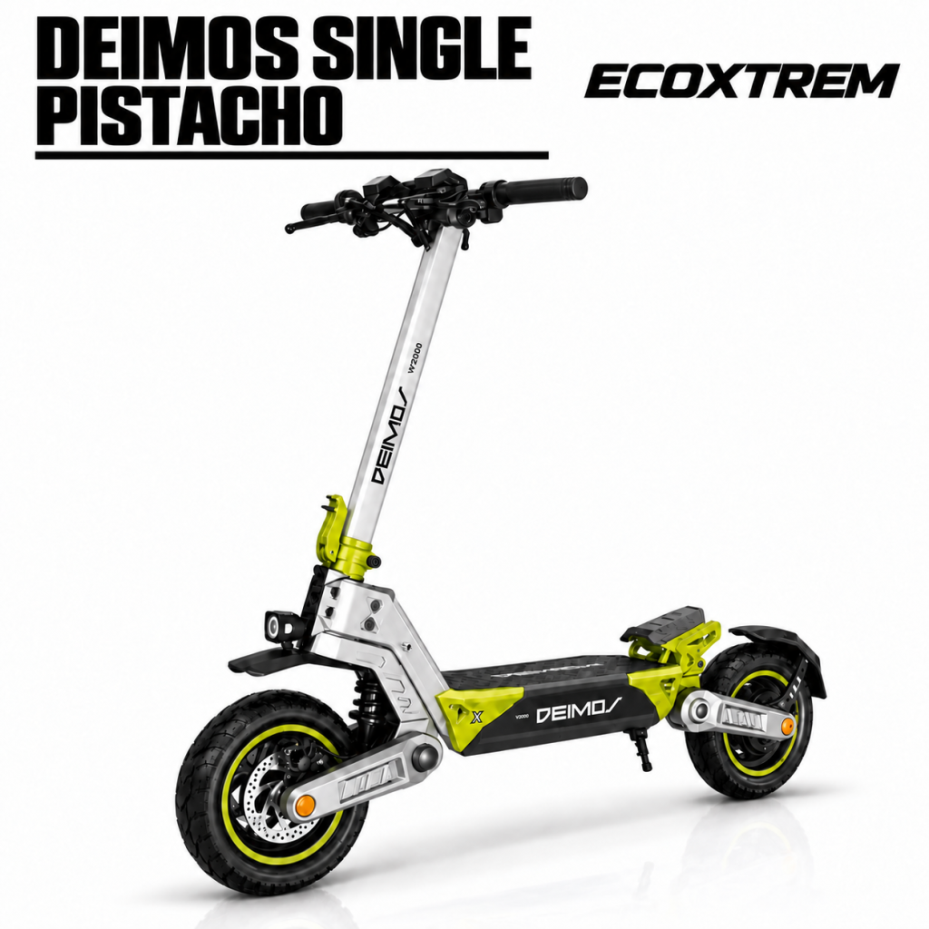 Patinete Eléctrico Ecoxtrem Deimos Single DGT – Blanco / Pistacho