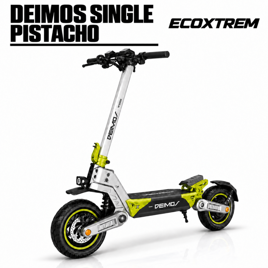 Imagen de Codex 5 oct 2026, 16_13_27 Patinete Eléctrico Ecoxtrem Deimos Single DGT – Blanco / Pistacho